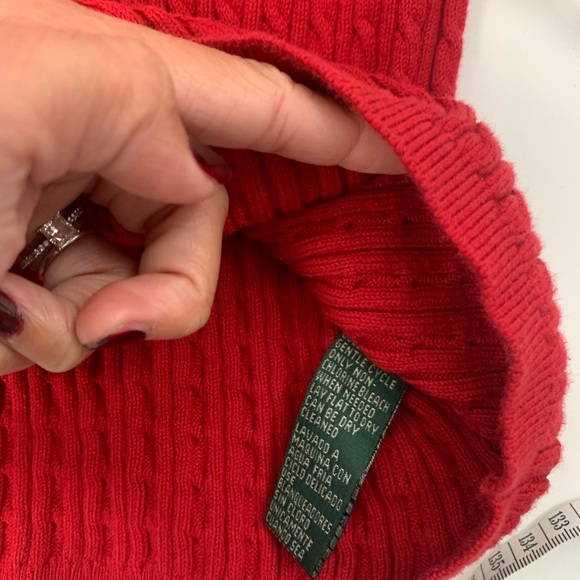 Lauren Ralph Lauren Shirt Womens M Red Sleeveless Linen Blend Top Blouse Anchor - Picture 5 of 5